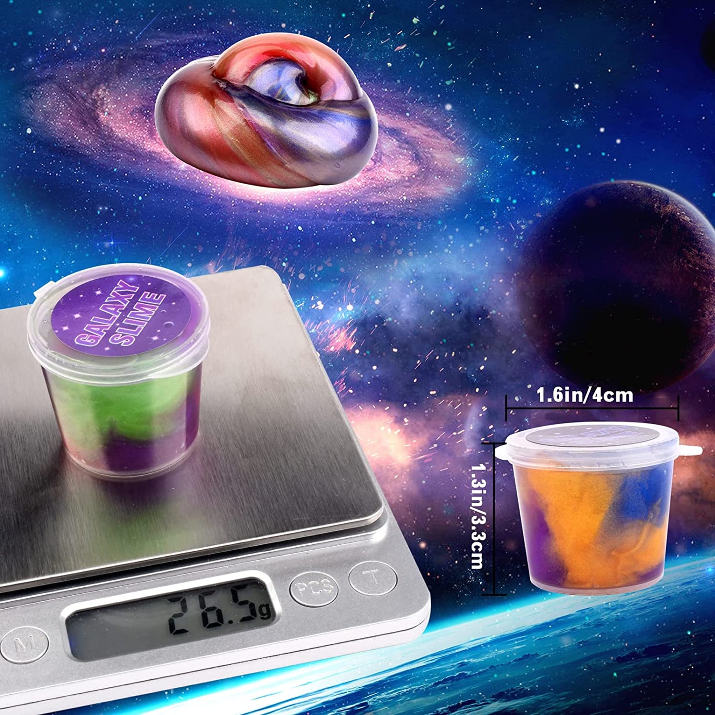 25 Pack Galaxy Slime Kit, Party Favors for Kids Girls & Boys, Non Sticky, Stress & Anxiety Relief Mini Slime, Perfect for Birthday Gifts