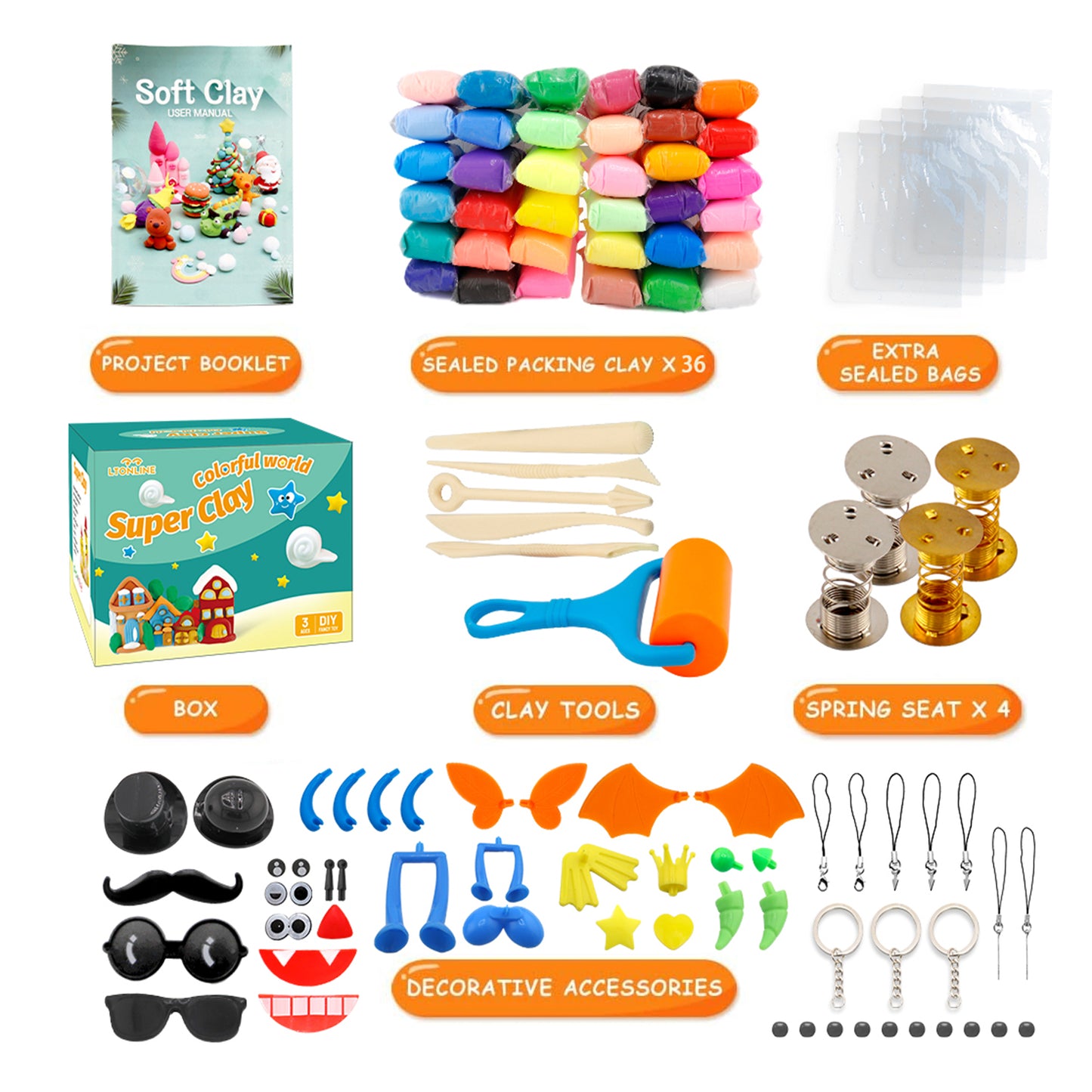 Modeling Clay Kit - 36 Colors Air Dry Clay for Kids, Ultra Light Soft & Stretchy Molding Magic Clay with Tools, Art Crafts Gift for Boys & Girls Age 3+