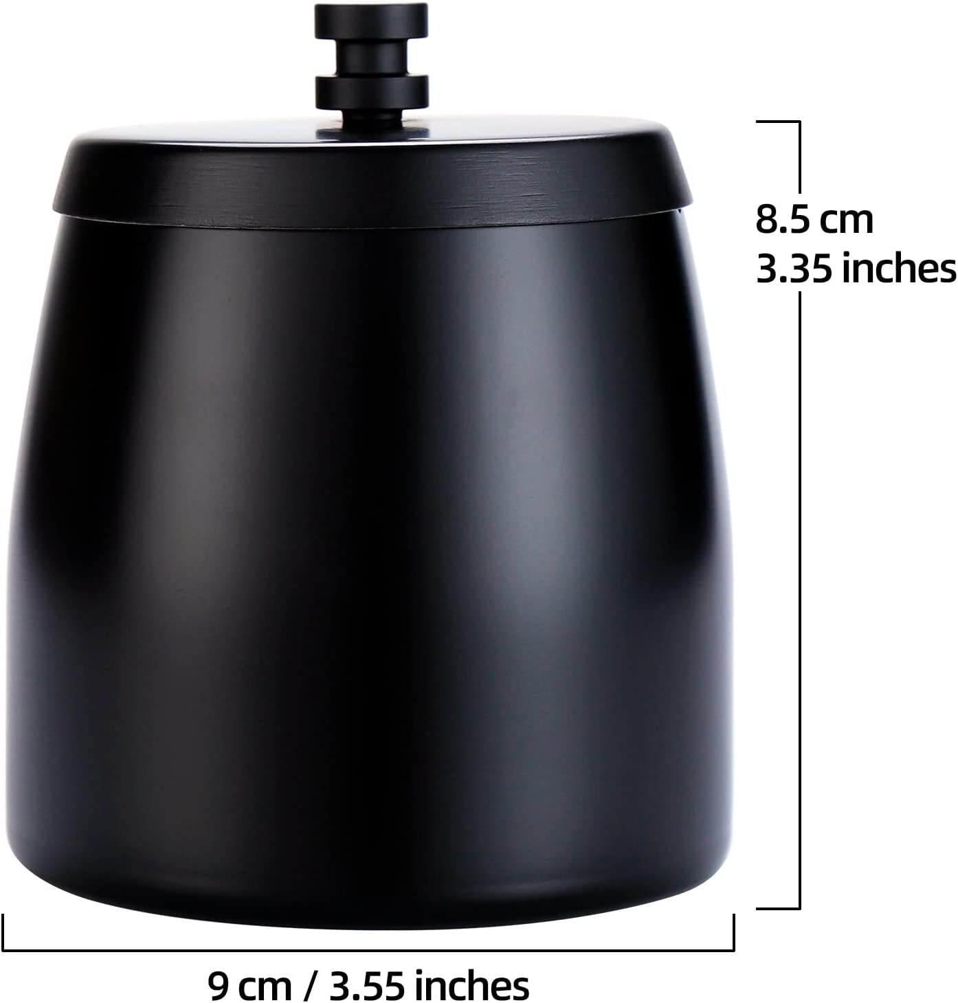 WQFSTORE Ashtray with Lid for Cigarettes, Stainless Steel Smokeless Ashtrays for Home Outsides Office Indoor, Black (3.55x 3 x 3.38 in)