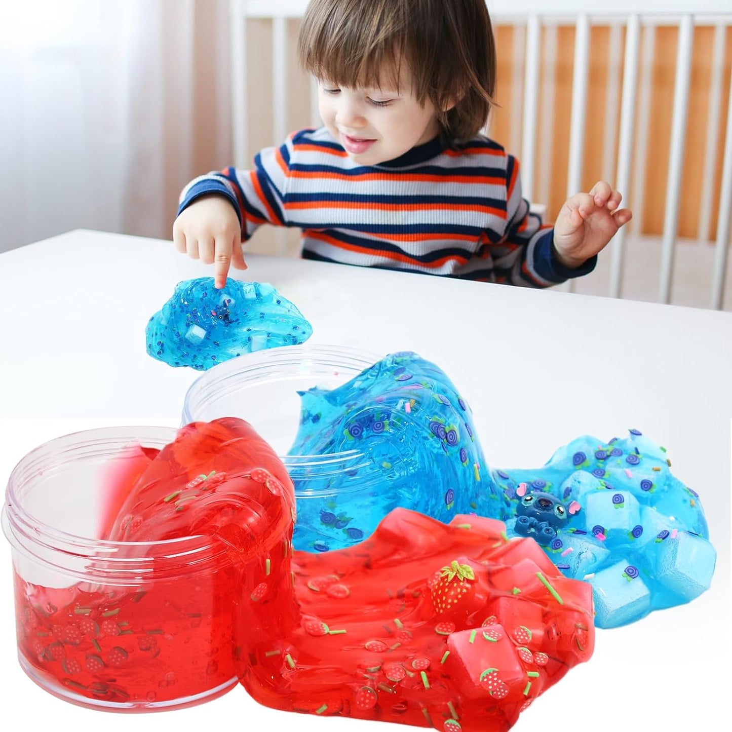 Jelly Cube Clear Slime Kit for Kids - 8 Pack Crunchy Slime | Stress Relief & Fun Toys | Ideal for Birthday & Easter Gifts | Party Favors for Ages 6-12