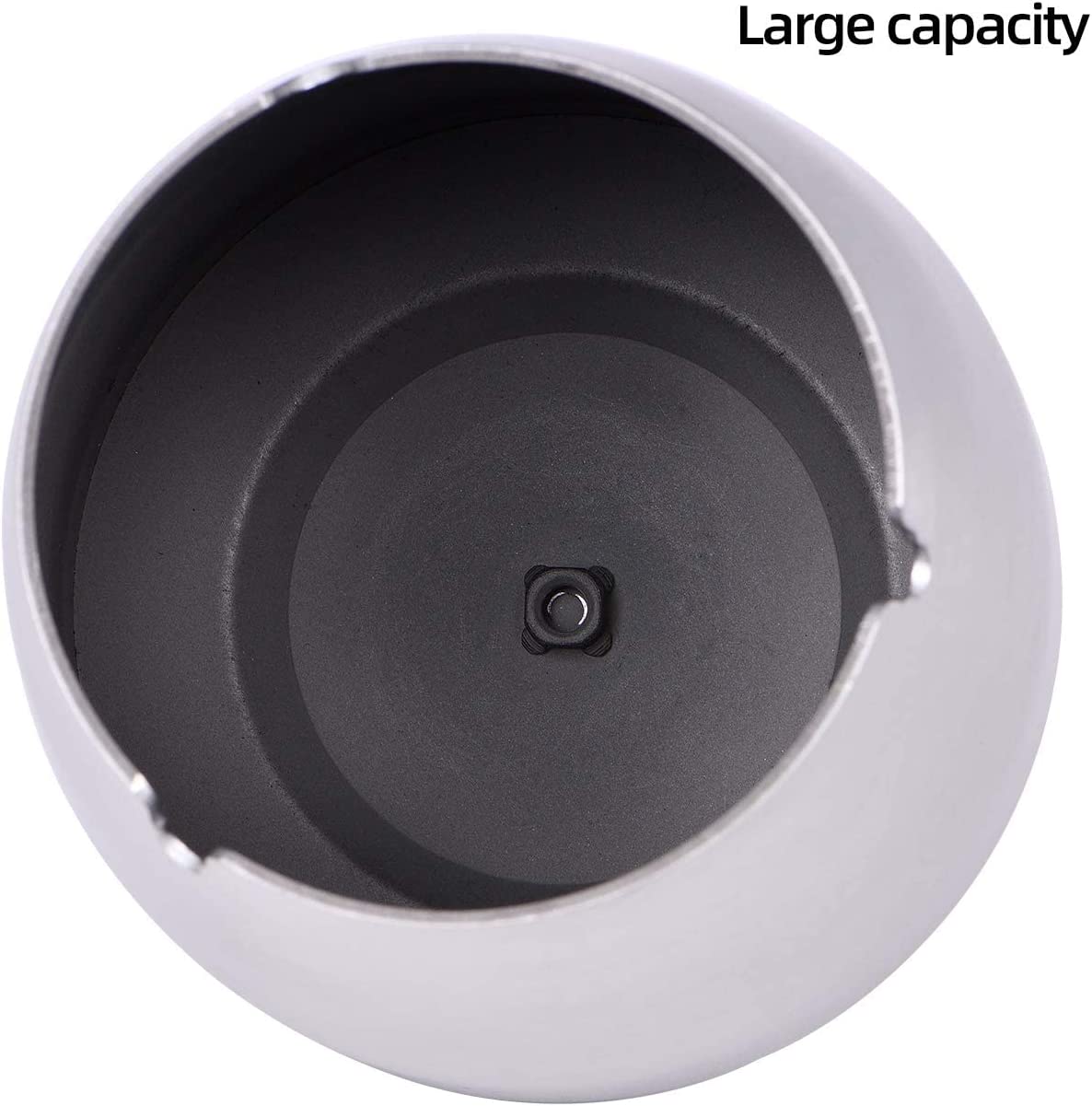 WQFSTORE Ashtray with Lid for Cigarettes, Stainless Steel Smokeless Ashtrays for Home Outside Office Indoor, Grey (3.55x 3 x 3.38 In)