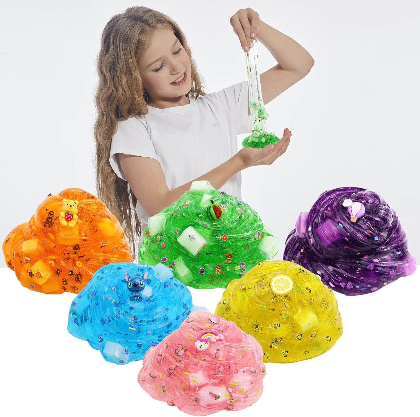 Jelly Cube Clear Slime Kit for Kids - 8 Pack Crunchy Slime | Stress Relief & Fun Toys | Ideal for Birthday & Easter Gifts | Party Favors for Ages 6-12