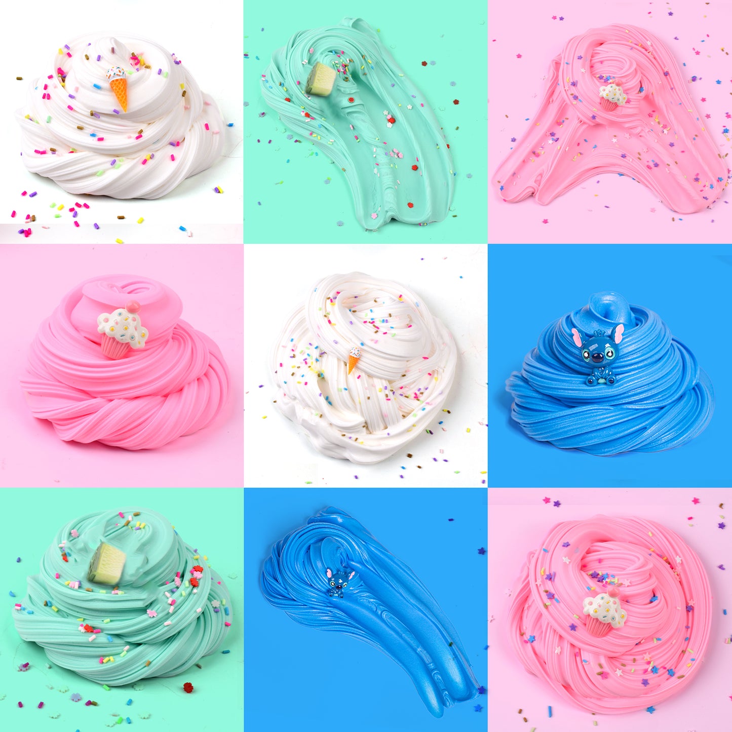 Kit with 4 Pack Butter Slime, Super Soft and Non-Sticky Cloud Slime for Girls Boys, Kids Party Favors Slime Toys