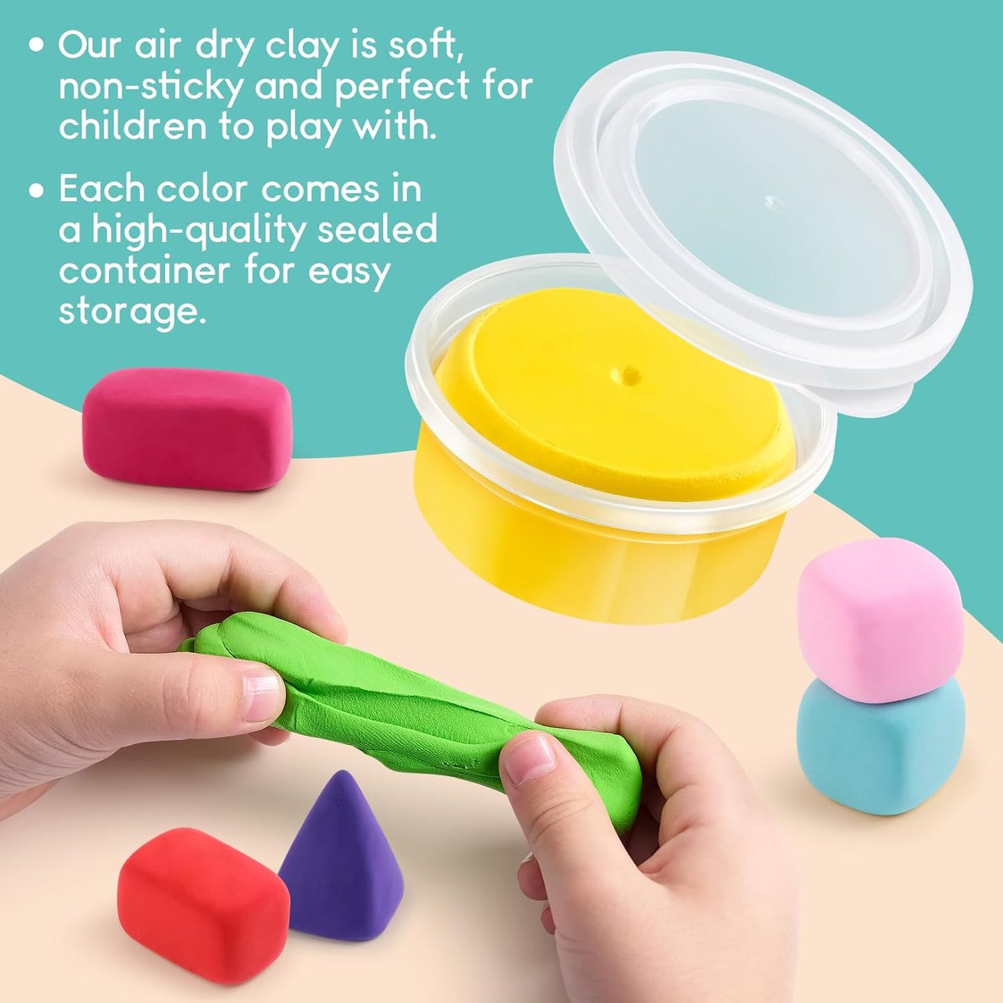 Kids Flower Craft Kit - Make Your Own Flower Bouquet with Air Dry Modeling Clay - Soft & Ultra Light Molding Clay - Arts and Crafts Gift for Girls Age 4-12