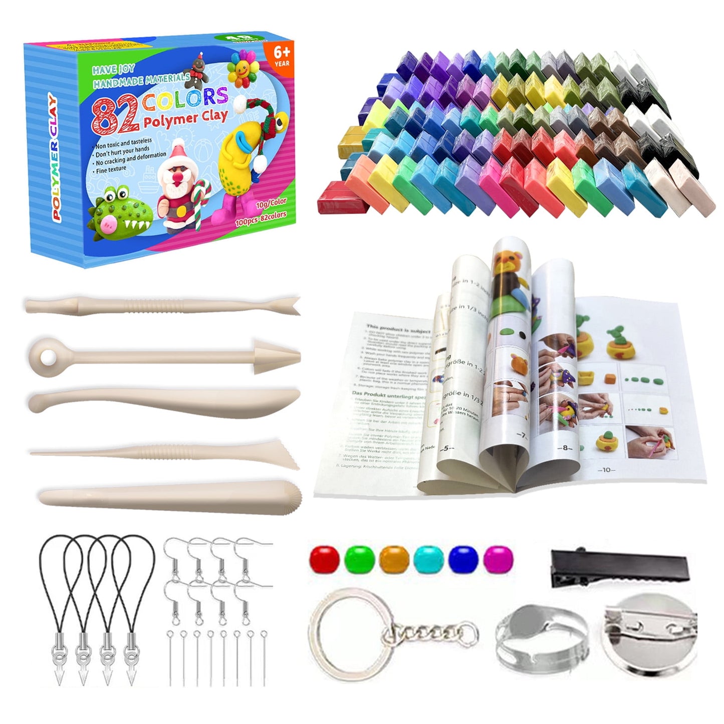 82-Color Polymer Clay Kit for Beginners & Artists - Non-Toxic Oven-Bake Modeling Clay with Sculpting Tools, Perfect DIY Craft Gift for Kids & Adults