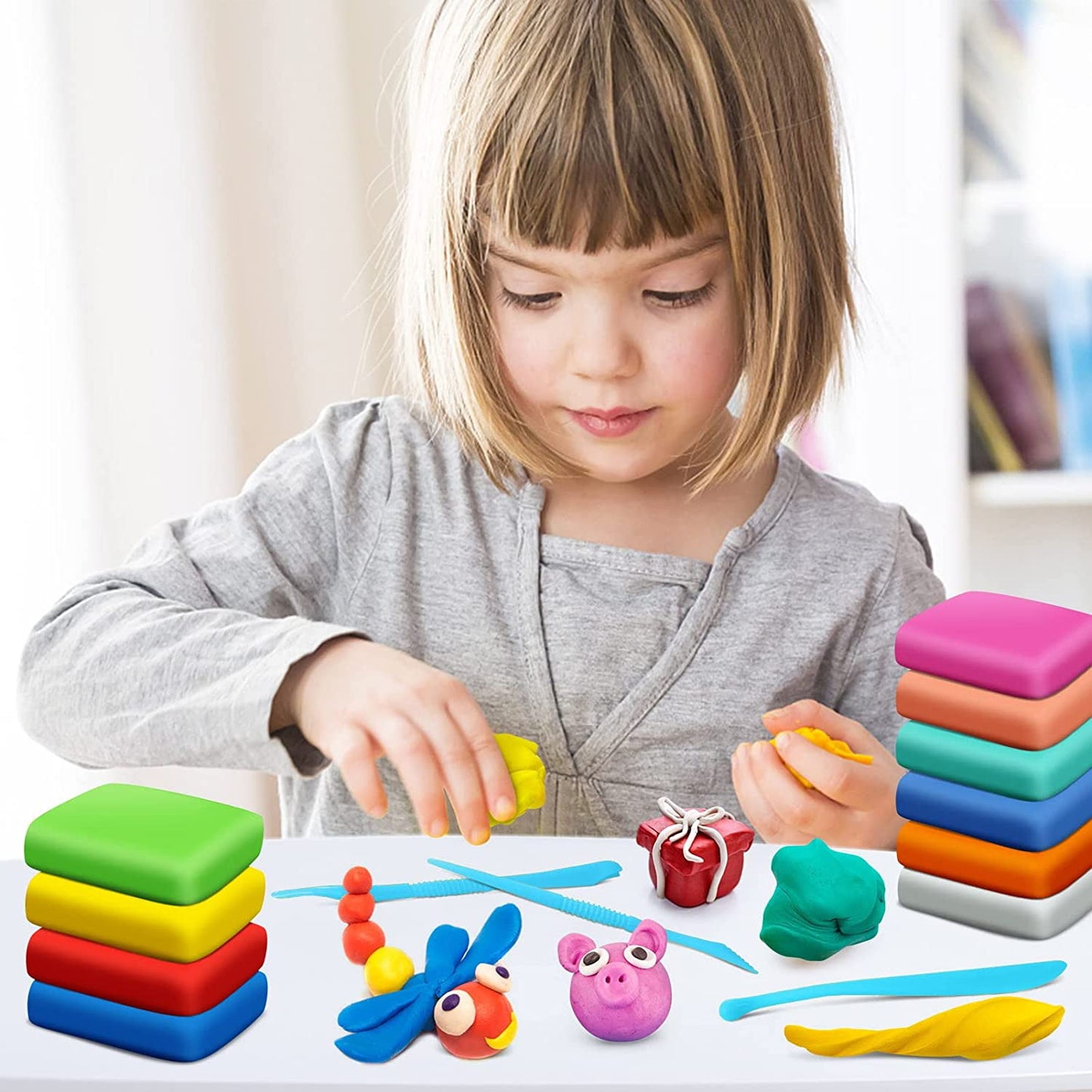 Air Dry Clay 36 Colors- Soft & Ultra Light Modeling Clay for Kids, No Bake Mold Magic Clay with Tools, Arts and Crafts Gift for Boys Girls