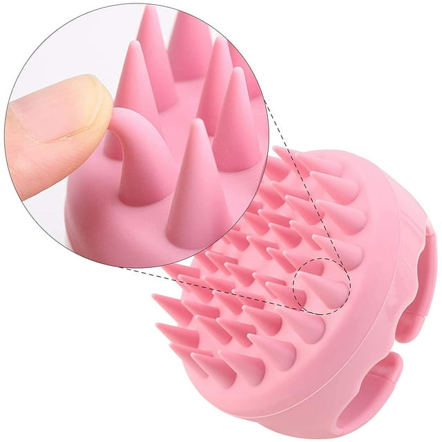 2-Pack Shampoo Brush Scalp Massager, Upgraded Wet & Dry Hair Scalp Scrubber with Soft Silicone Bristles for Women, Men, Pets, Exfoliate and Remove Dandruff,Green & Pink.