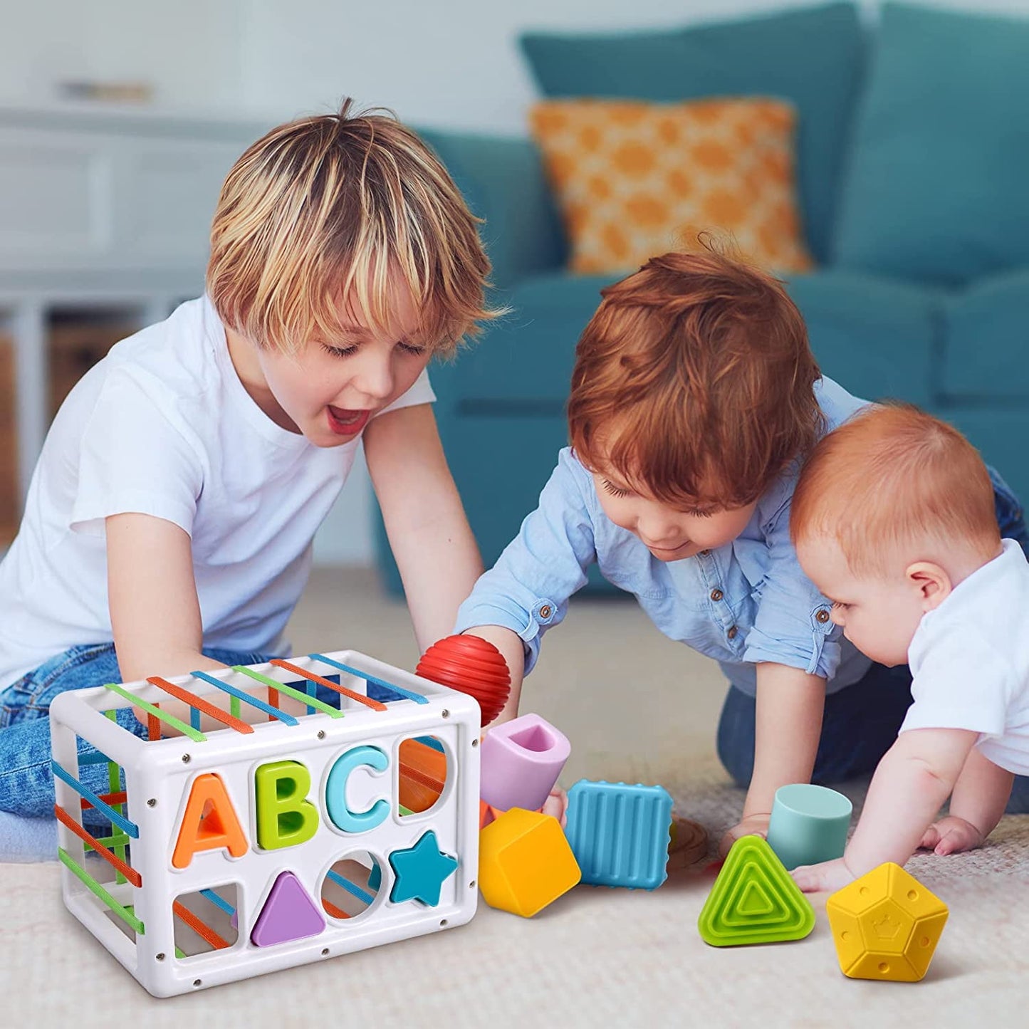 WQFSTORE Baby Shape Sorter Toys for 1 Year Old, Upgrade Baby Montessori Toy and Developmental Sensory Toys 12-24 Months, Boys Girls Gifts, Preschool Learning Fine Motor Skills
