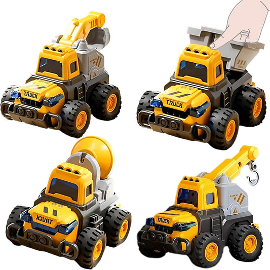 Toys for 1 2 3 Year Old Boys, Press Go Construction Sandbox Vehicles Truck Toy, Baby Push Go Friction Powered Car Set, Toddler Birthday Easter Gifts