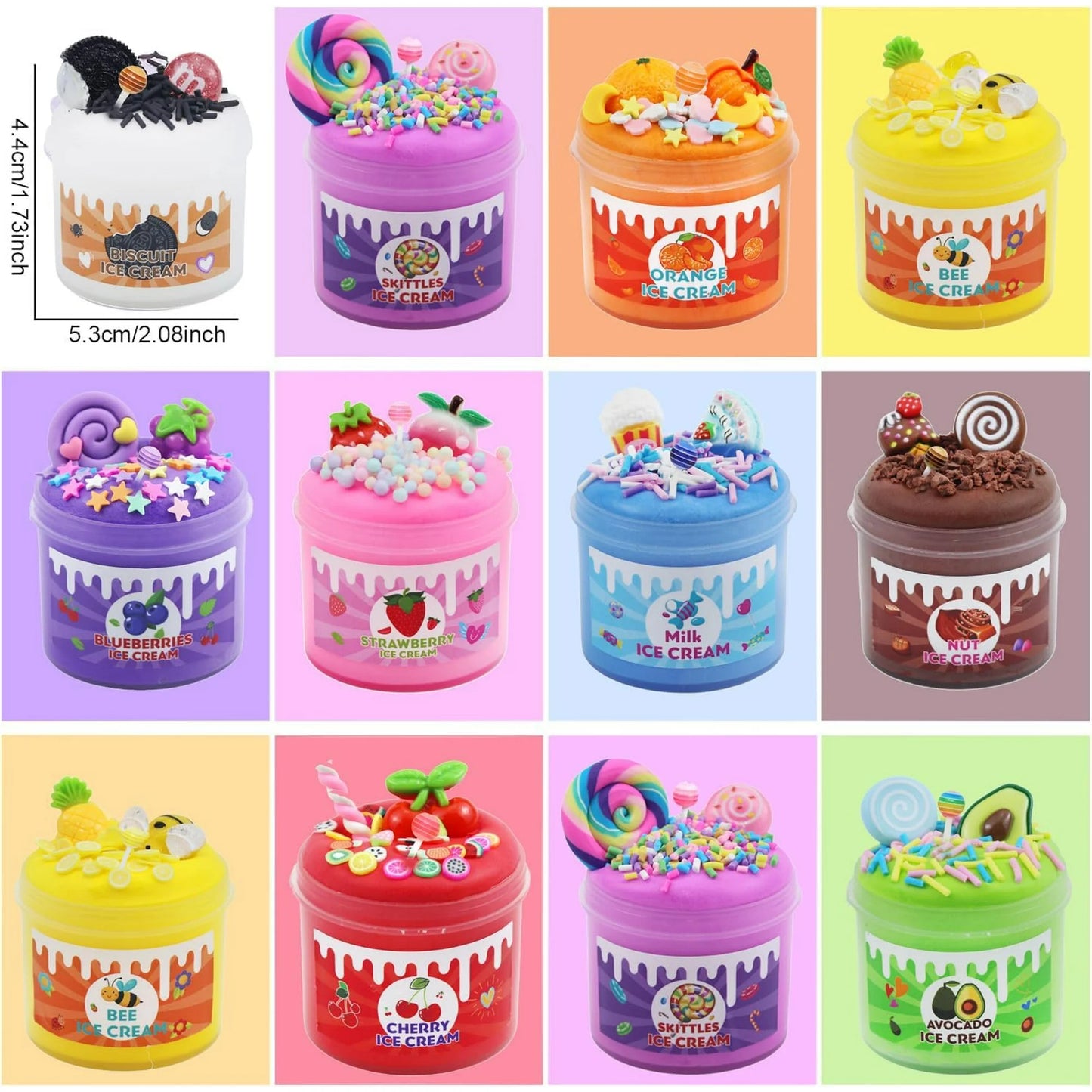 10 Pack Butter Slime Kit, Party Favor Supplies, Super Soft, Non-Sticky, Goody Bag Toy, Prize for Girl and Boys, Christmas Stocking Stuffers