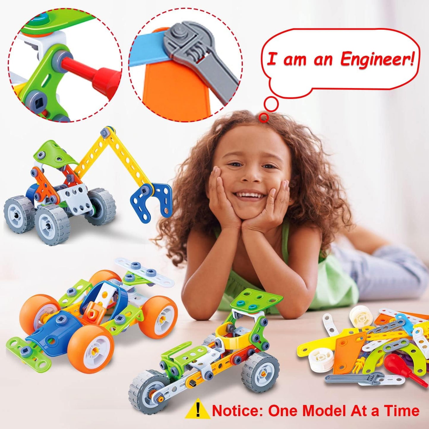 167-Piece STEM Building Toys Kit for Boys, Ignite Creativity and Learning, Educational Construction Blocks for Kids Ages 6-10