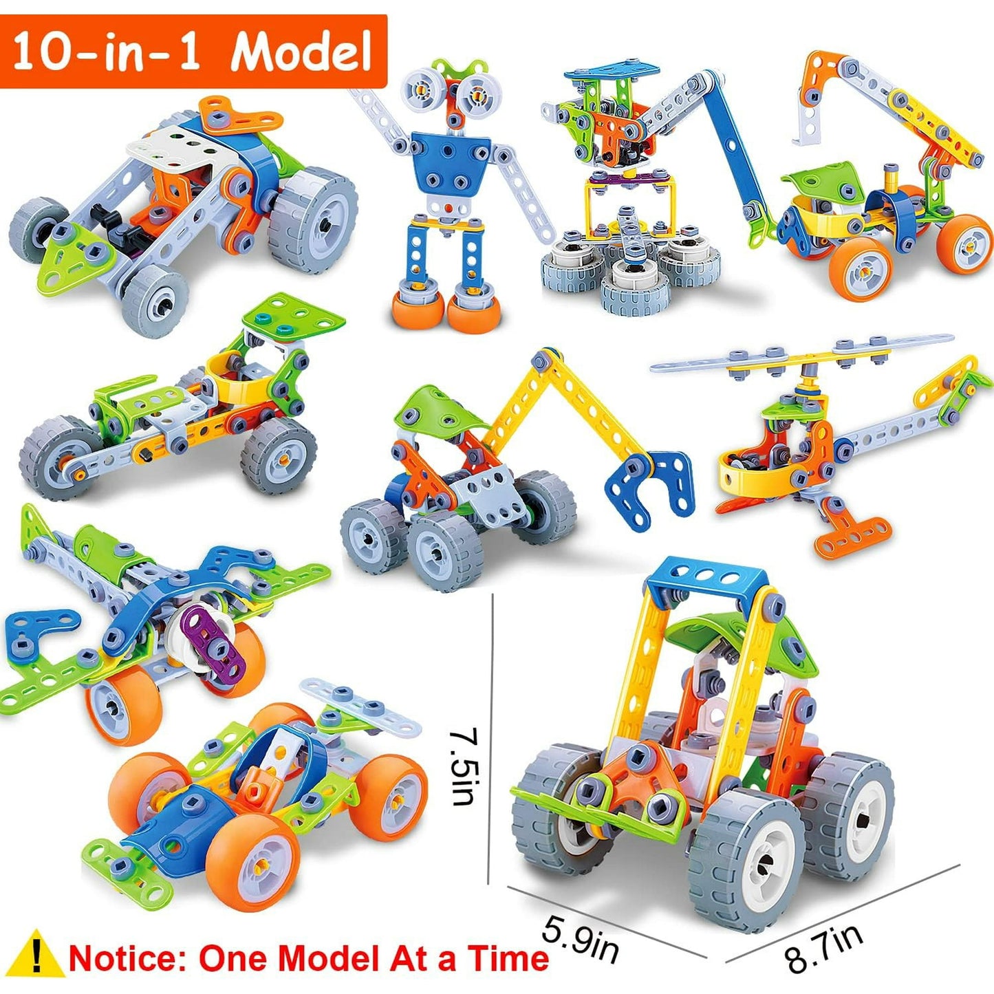 167-Piece STEM Building Toys Kit for Boys, Ignite Creativity and Learning, Educational Construction Blocks for Kids Ages 6-10