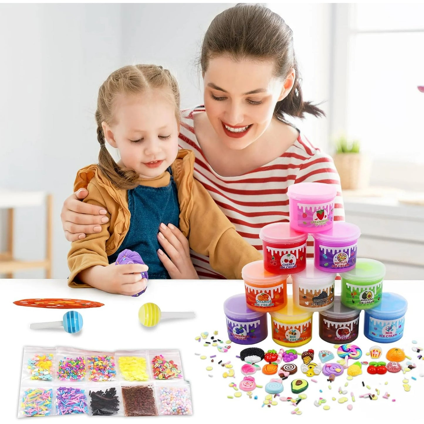 10 Pack Butter Slime Kit, Party Favor Supplies, Super Soft, Non-Sticky, Goody Bag Toy, Prize for Girl and Boys, Christmas Stocking Stuffers