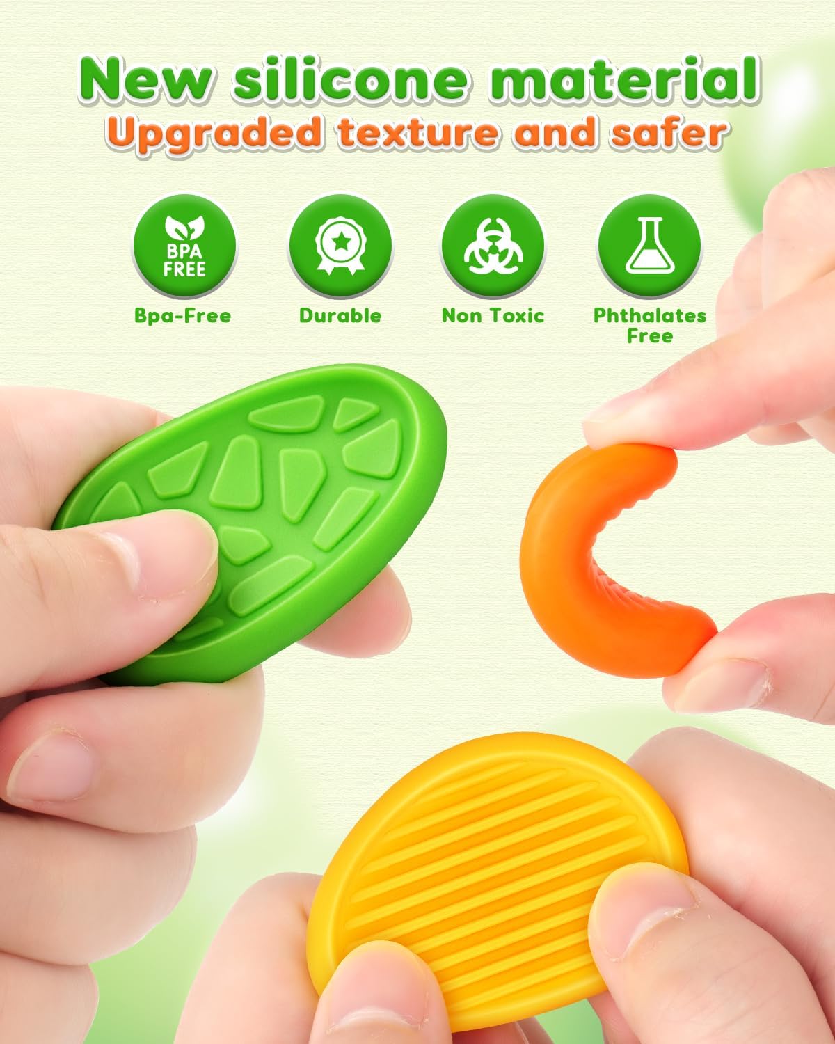 Sensory Fidget Toys Kids : 32 Pack Quiet Squishy Fidgets for Classroom Students Prizes-Textured Soft Rings and Suction Toys for Autism Calming, Fidget Stress Toys for adult Anxiety Relief