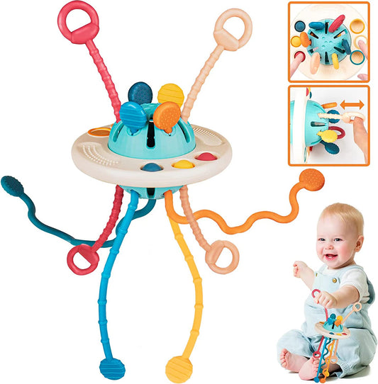 Baby Sensory Montessori Toys for 1 Year Old – Pull String Developmental Toy for Babies 6-12 Months,Toddler Birthday Gift Travel Toy for Boy Girl
