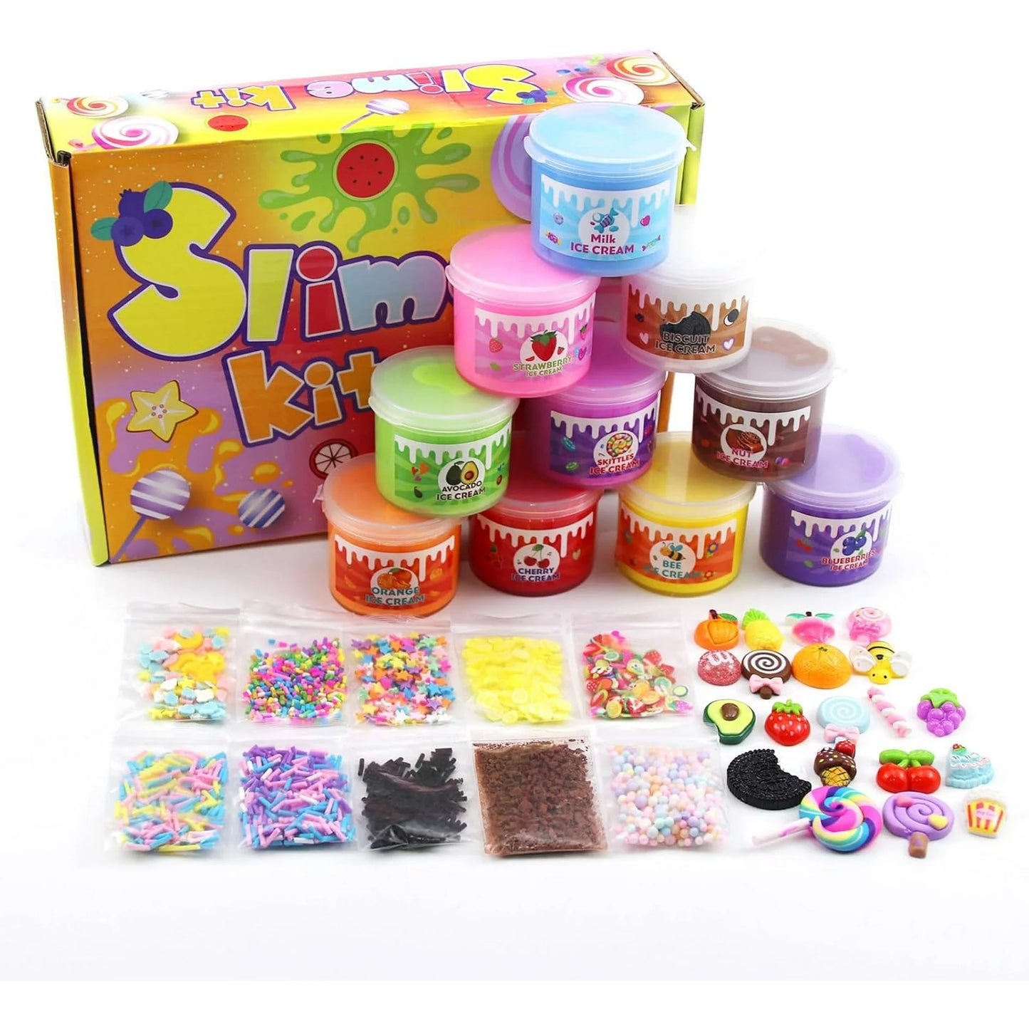 10 Pack Butter Slime Kit, Party Favor Supplies, Super Soft, Non-Sticky, Goody Bag Toy, Prize for Girl and Boys, Christmas Stocking Stuffers