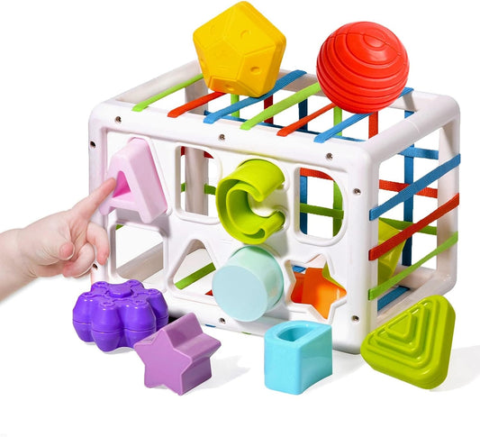 WQFSTORE Baby Shape Sorter Toys for 1 Year Old, Upgrade Baby Montessori Toy and Developmental Sensory Toys 12-24 Months, Boys Girls Gifts, Preschool Learning Fine Motor Skills